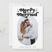 とメリーレトロ結婚したカップルのクリスマスフォト シーズンカード (正面)