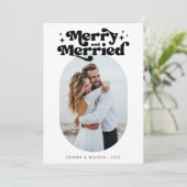 とメリーレトロ結婚したカップルのクリスマスフォト シーズンカード (スタンド正面)