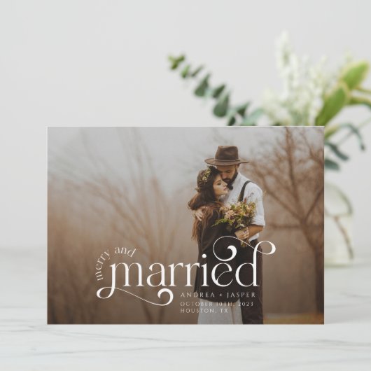 とメリーレトロ結婚したスワール写真ホリデーカード シーズンカード (スタンド正面)