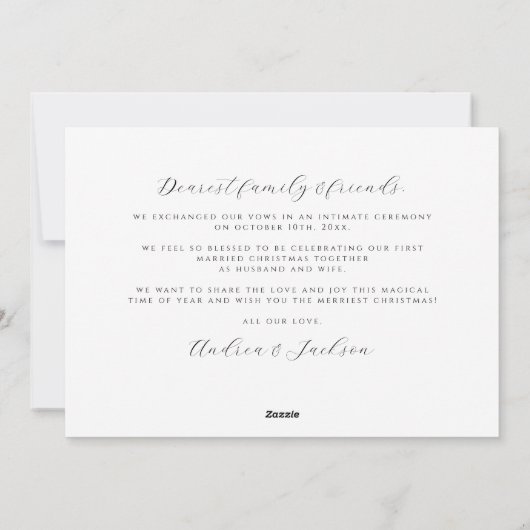 とメリーレトロ結婚したスワール写真ホリデーカード シーズンカード (裏面)