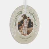とメリー写結婚した真アイボリー ガラスオーナメント (正面右)