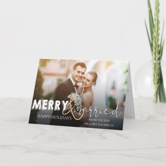 とメリー初めてのクリスマス結婚した写真 シーズンカード (正面)