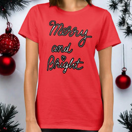とメリーBrightスクリプトのクリスマスフェスティバルトレンディー Tシャツ