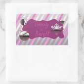 とメリーBrightストライプ Rectangleステッカー 長方形シール (バッグ)