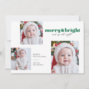 とメリーBright Babysのおもしろい初めてのクリスマス シーズンカード