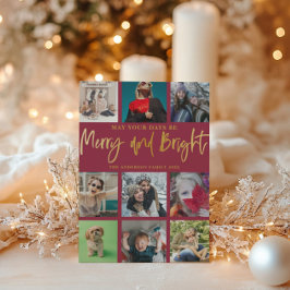 とメリーBright Chic Red & フェイク金ゴールド9 Photo シーズンカード