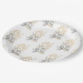 とメリーBright Christmas Holiday金ゴールドスクリプト ペーパープレート (アングル)