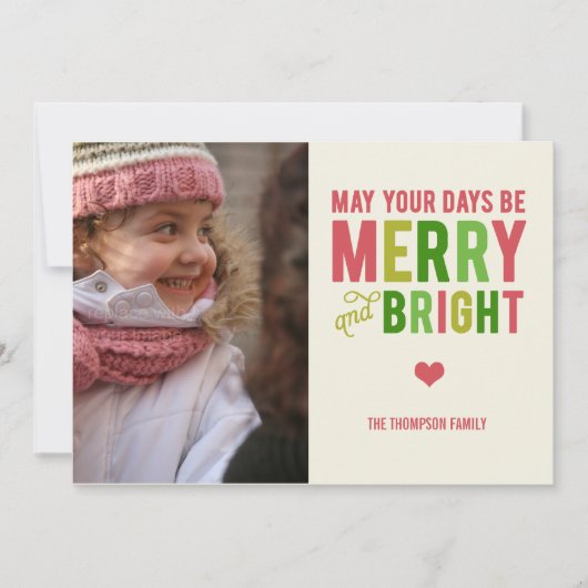 とメリーBright Christmas/Holiday Photo Card シーズンカード (正面)