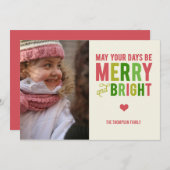 とメリーBright Christmas/Holiday Photo Card シーズンカード (正面/裏面)