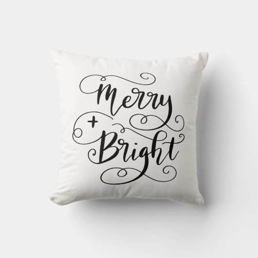 とメリーBright Christmas Holiday Script クッション (正面)