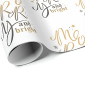 とメリーBright Christmas Holidays金ゴールドスクリプト ラッピングペーパー (ロールコーナー)