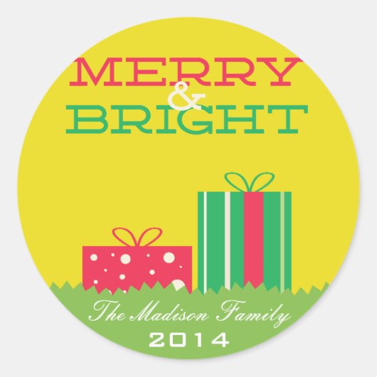 とメリーBright Holidayギフトボックス ラウンドシール (正面)