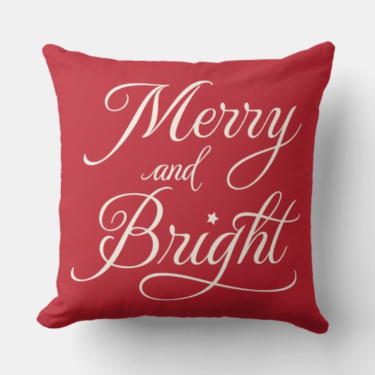 とメリーBright Red Script Holiday クッション (正面)