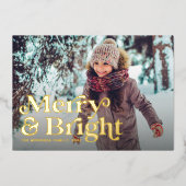 とメリーBright retro type one photo Christmas 箔シーズンカード (正面)