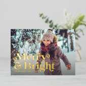 とメリーBright retro type one photo Christmas 箔シーズンカード (立ち正面)