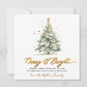 とメリーBright Script Christmas Tree Non Photo シーズンカード (正面)