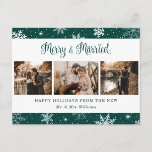 とメリーSnowflake Green結婚した Photo Collage シーズンポストカード