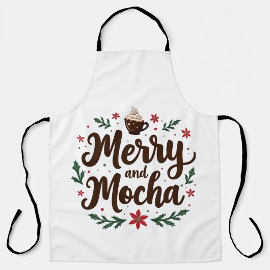 とモカメリードリンクのクリスマスコーヒークリスマス エプロン (正面)