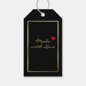 とモダンかわいい – 黒と金ゴールドフレームありがとう ギフトタグ (裏面)