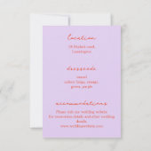 とモダンのカラフル詳細エンクロージャカード 出欠カード (裏面)