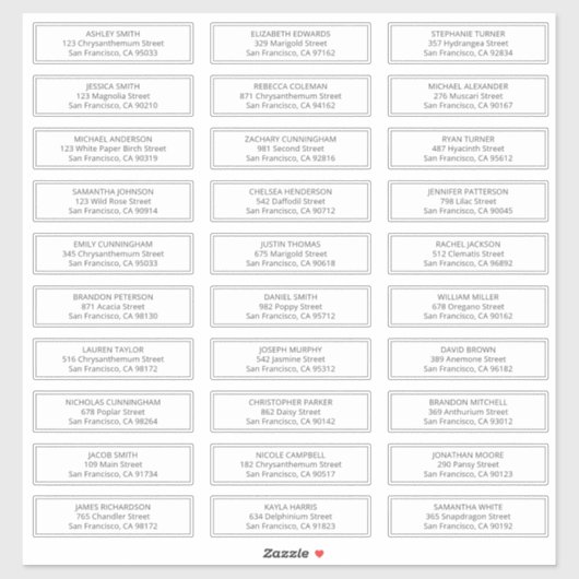 とモダンのシンプルゲスト名のアドレス シール (シート)