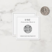 とモダンの大エレガントスタイリッシュ結婚きなRSVPノート ノートカード (正面/裏面インサイチュ)