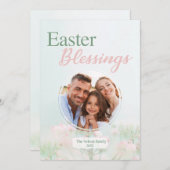 とモダンイースターかわいらし恵みの写真カード シーズンカード (正面/裏面)