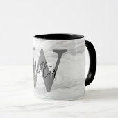 とモダンクラシック大理石モノグラム文字W マグカップ (正面右)