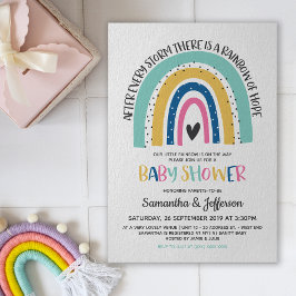 とモダンシンプルHope Rainbow Baby Shower 招待状