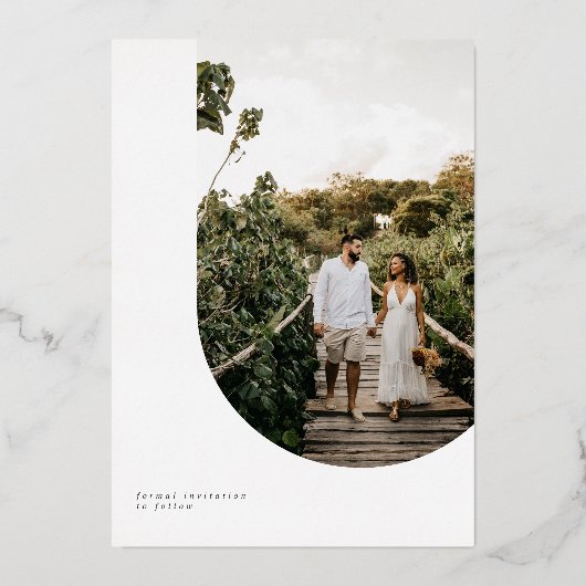 とモダンシンプルNotebookは日付カードを保存 箔招待状 (裏面)