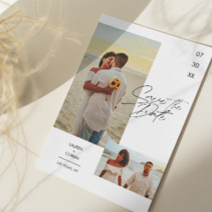 とモダンシンプルPhoto Save The Date招待状 招待状