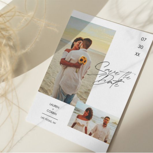 とモダンシンプルPhoto Save The Date招待状 招待状