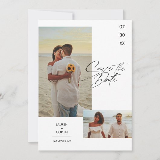 とモダンシンプルPhoto Save The Date招待状 招待状 (正面)