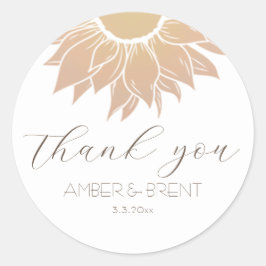 とモダンシンプルSunflower Thank you ラウンドシール