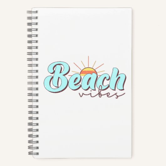 とモダンビーチシンプルヴィーブスホワイトスケッチブック ノートブック (正面)