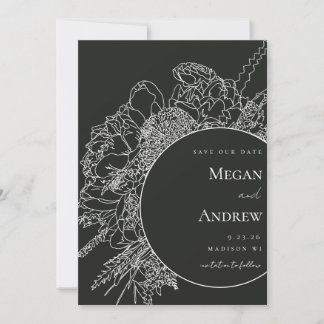 とモダンフローラエレガントが日付を保存 招待状