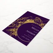 とモダンフローラエレガントが日付を保存 箔招待状 (回転した状態)