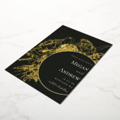 とモダンフローラエレガントが日付を保存 箔招待状 (回転した状態)