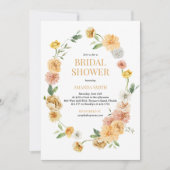 とモダンフローラエレガントのブライダル・シャワーの招待 招待状 (正面)