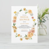 とモダンフローラエレガントのブライダル・シャワーの招待 招待状 (スタンド正面)