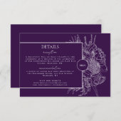 とモダンフローラエレガントブーケ詳細カード 出欠カード (正面/裏面)