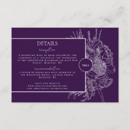 とモダンフローラエレガントブーケ詳細カード 出欠カード