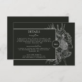 とモダンフローラエレガントブーケ詳細カード 出欠カード (正面/裏面)