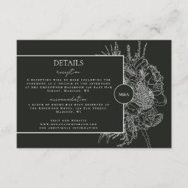 とモダンフローラエレガントブーケ詳細カード 出欠カード