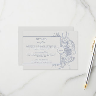 とモダンフローラエレガントブーケ詳細カード 出欠カード