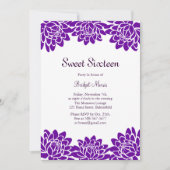 とモダンフローラ誕生日パーティーの招待 招待状 (正面)