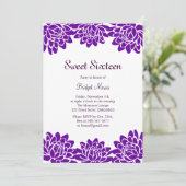 とモダンフローラ誕生日パーティーの招待 招待状 (スタンド正面)