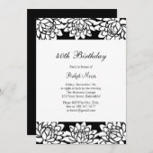 とモダンフローラ誕生日パーティーの招待 招待状 (正面/裏面)