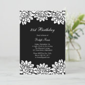 とモダンフローラ誕生日パーティーの招待 招待状 (スタンド正面)