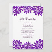 とモダンフローラ誕生日パーティーの招待 招待状 (正面)